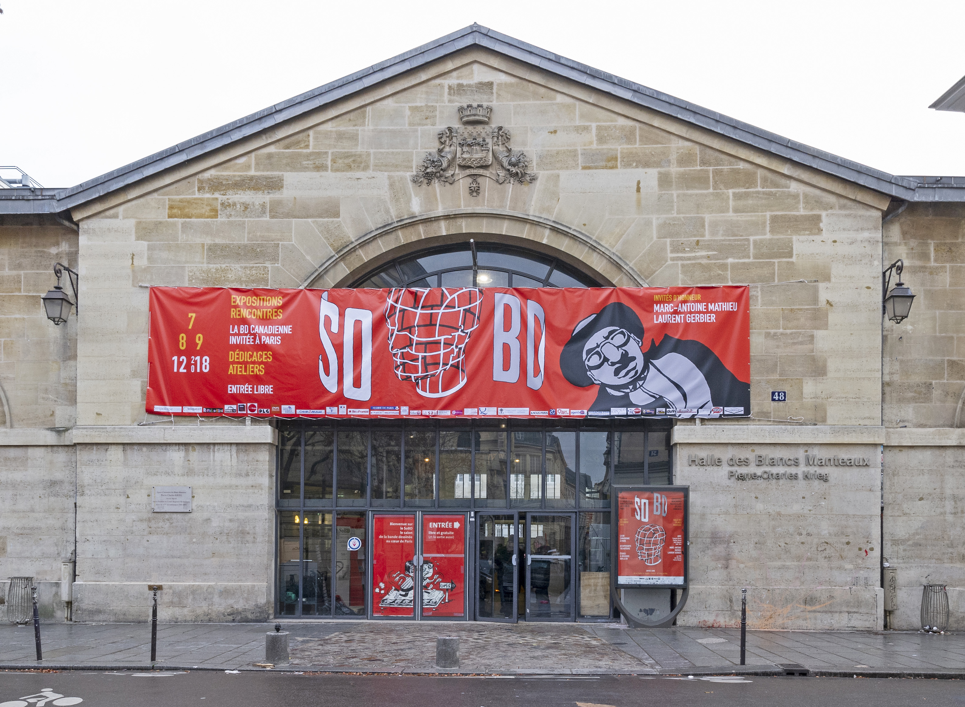 SoBD 2018 : façade de la Halle des Blancs Manteaux