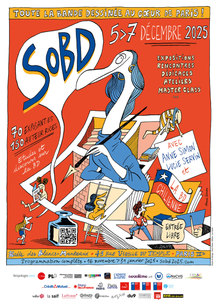 Affiche du SoBD 2025. Illustration d'Anne Simon / Affiche Luc Duthil. Version non définitive Affiche du SoBD 2025