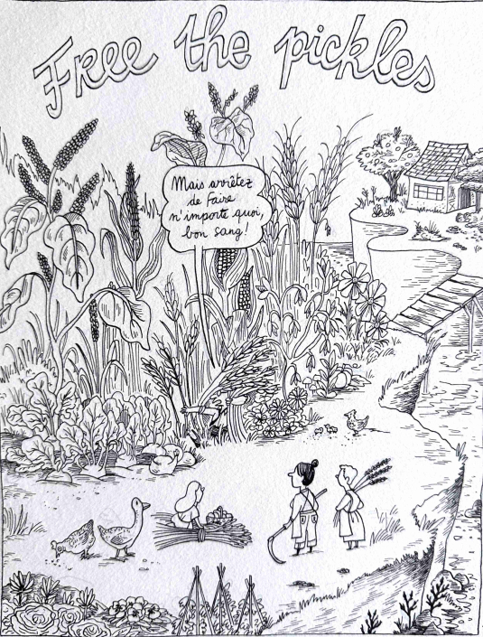 Planches originales de Free the Pickles, d’Anne Simon Planches originales de Free the Pickles