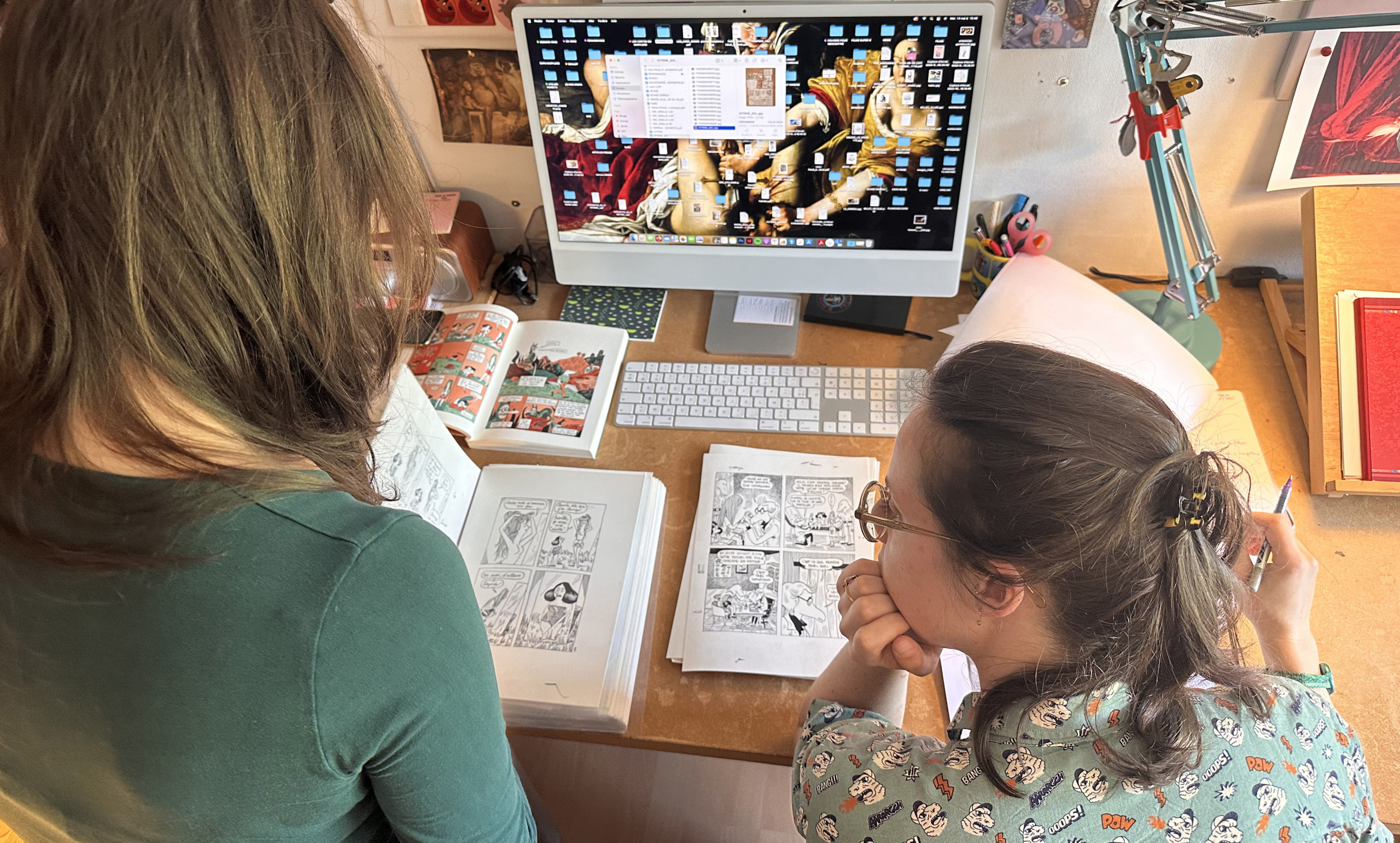 Anne Simon et Lauren Triou - Préparation de l'exposition