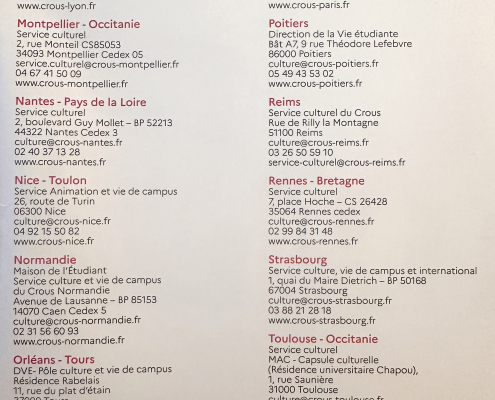 Plaquette Crous 2025